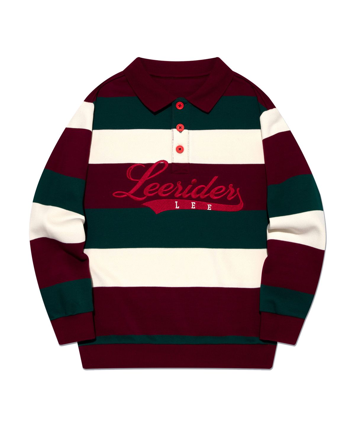 리 키즈(LEE KIDS) 스트라이프 레귤러핏 스웨트셔츠 버건디 LK2403CR40BU