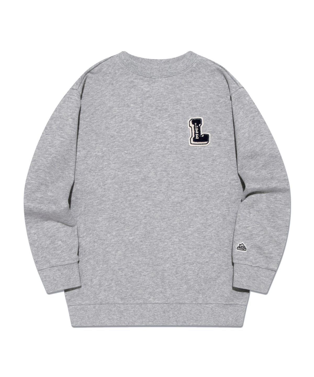 리 키즈(LEE KIDS) L 로고 와펜 루즈핏 스웨트셔츠 멜란지그레이 LK2403CR02MG