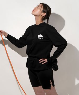 웨이브 하프 레깅스 (BLACK)