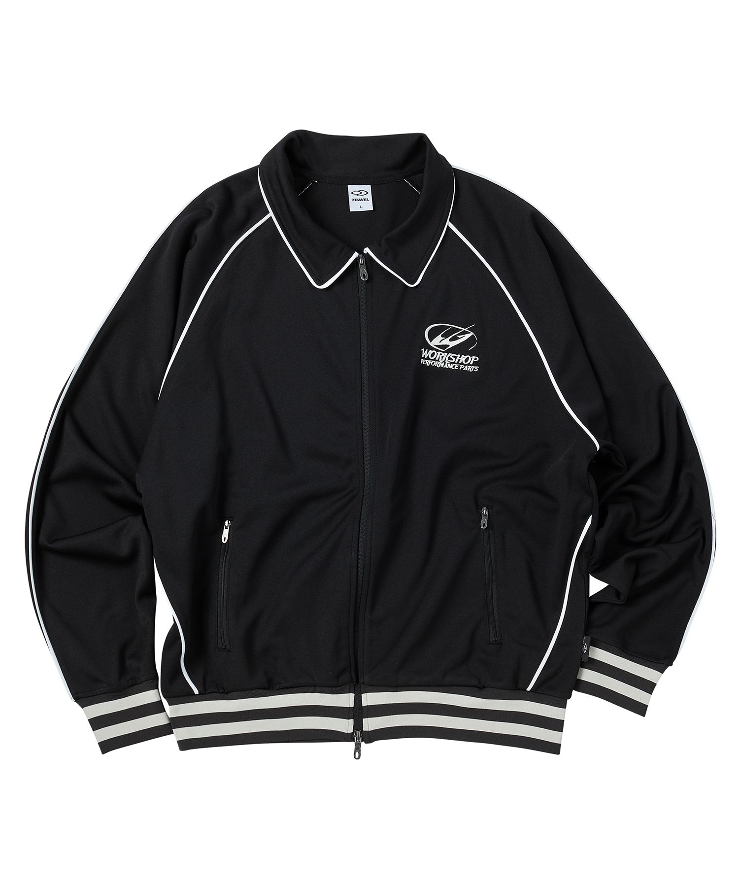 トラックジャケット NEUCLASSICS+ トラックジャケット ブラック×セミインパクトオレンジ ジャケット・アウター