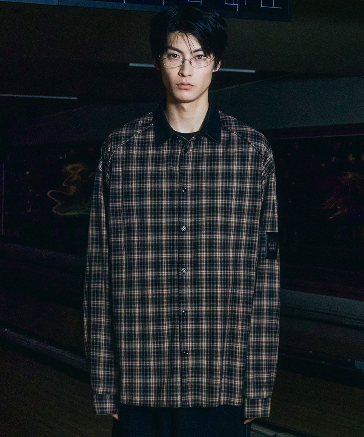 더 아이덴티티 프로젝트(THE IDENTITY PROJECT) Mixed overfit checkered shirt [tarmac]