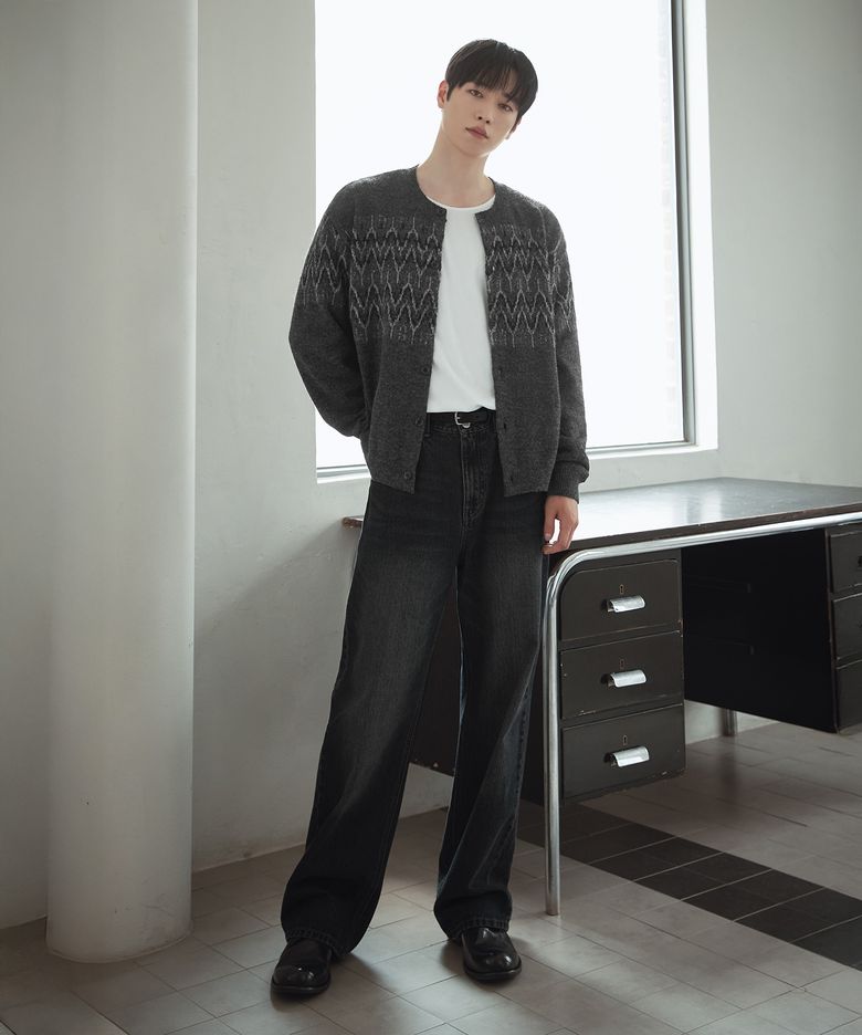[서강준 PICK] 콘트라스트 세미 와이드 워싱 데님 팬츠 [RUSTY INDIGO]
