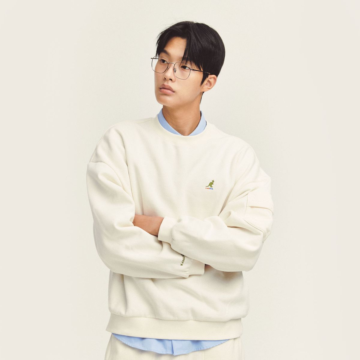 캉골(KANGOL) KNGL 포켓 스웨트셔츠 1755 아이보리