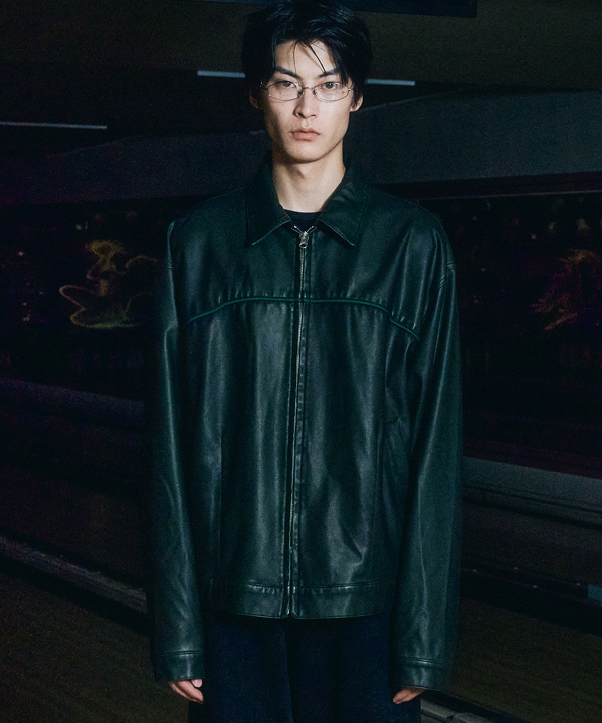 더 아이덴티티 프로젝트(THE IDENTITY PROJECT) SMILE washed leather jacket [faded green]
