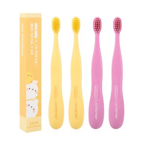 몰랑이X덴띠끄 키즈 미세모 칫솔 2종 (옐로우/핑크) 4개