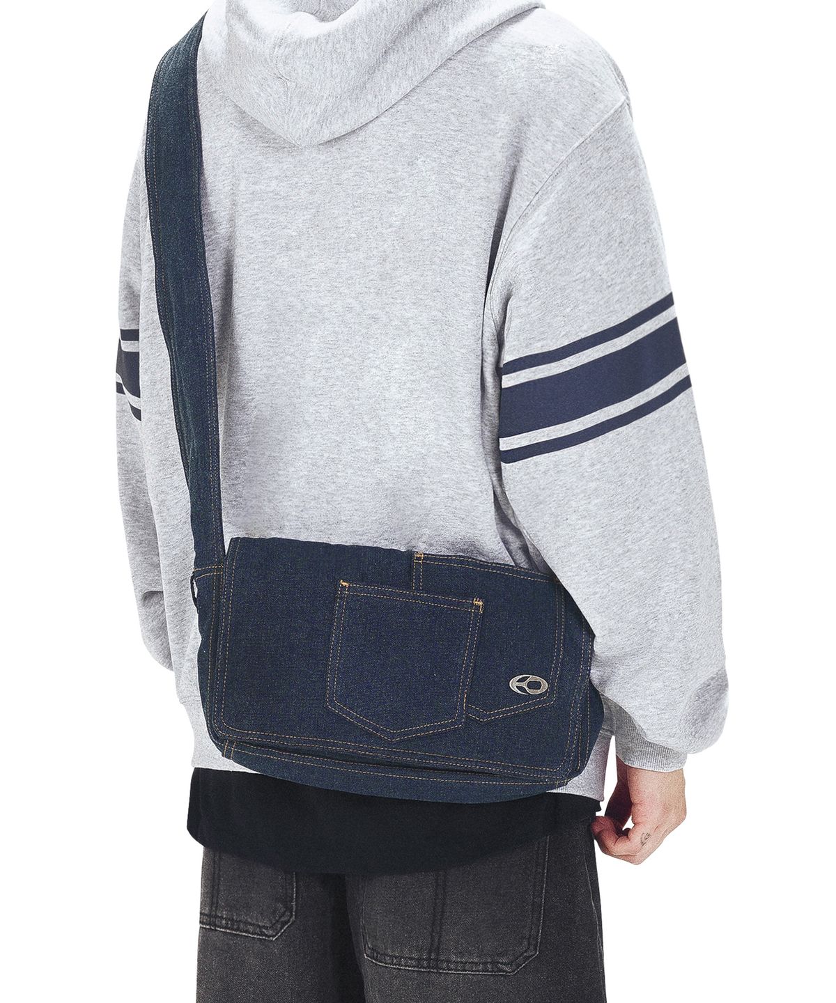 오픈야드(오와이)(OPENYARD(OY)) DOUBLE POCKETS PADDED CROSS BAG - BLUE