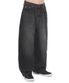 STITCHED WIDE VOLUME PANTS - BLACK