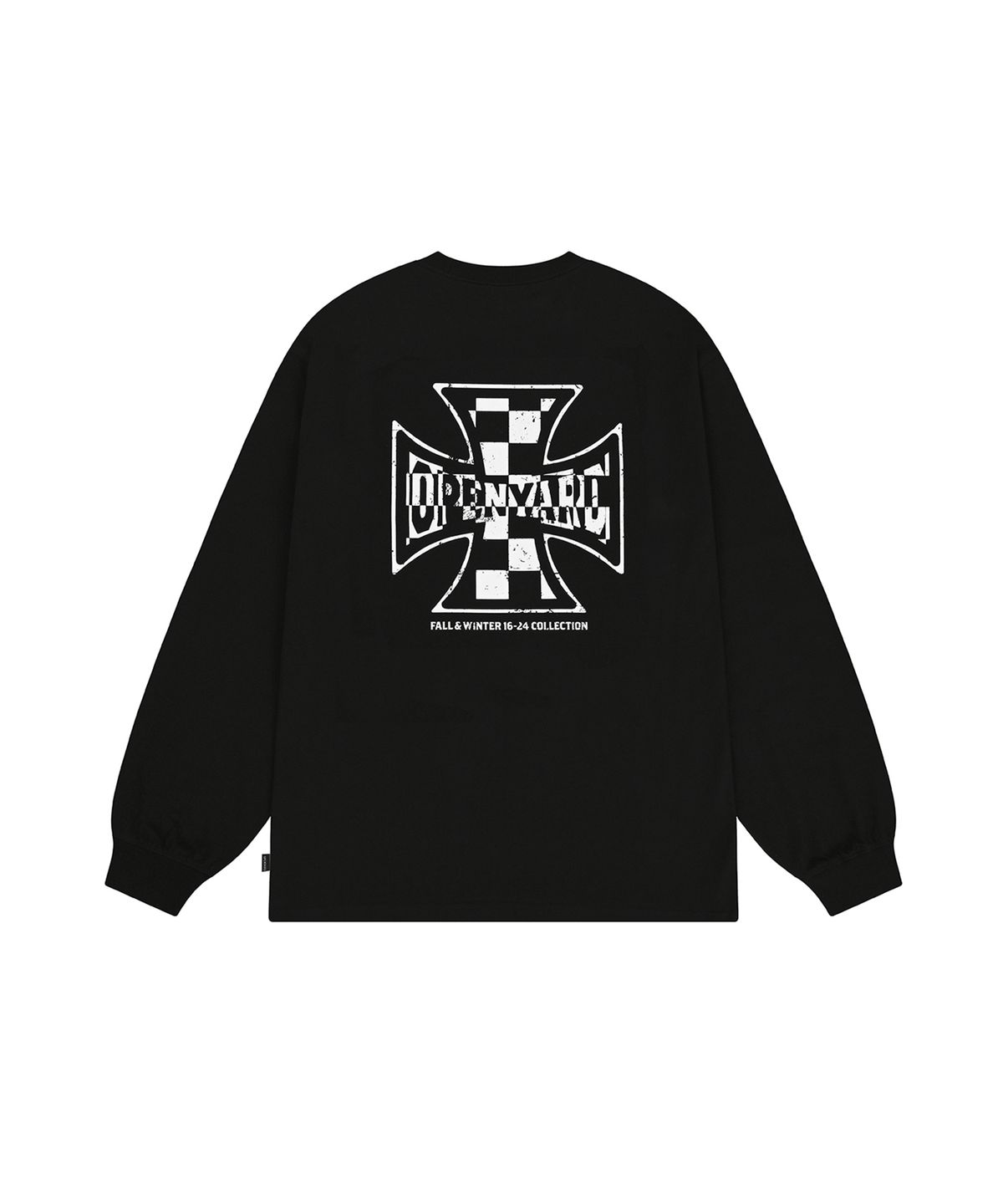 오픈야드(오와이)(OPENYARD(OY)) CHECK CROSS LONG SLEEVE - BLACK