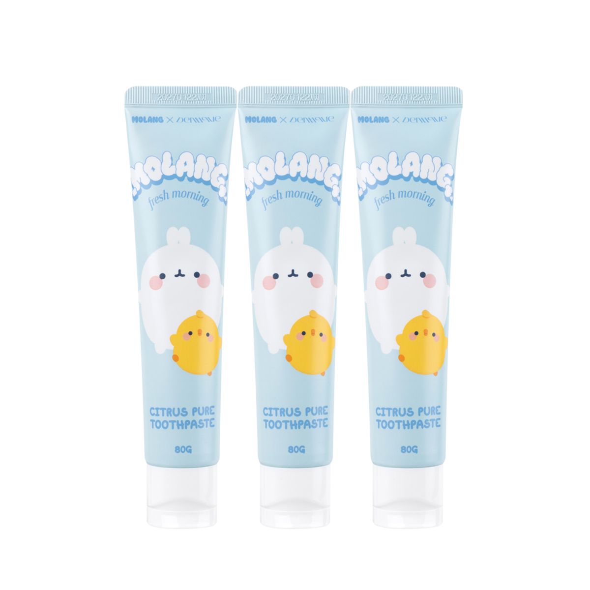 덴띠끄(DENTIQUE) 몰랑이X덴띠끄 시트러스퓨어 치약 80g 3개