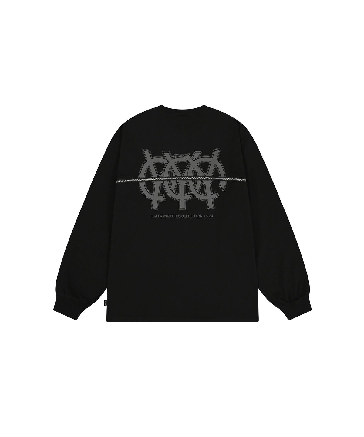 오픈야드(오와이)(OPENYARD(OY)) TRIPLE LOGO BACK ZIPPER LONG SLEEVE - BLACK