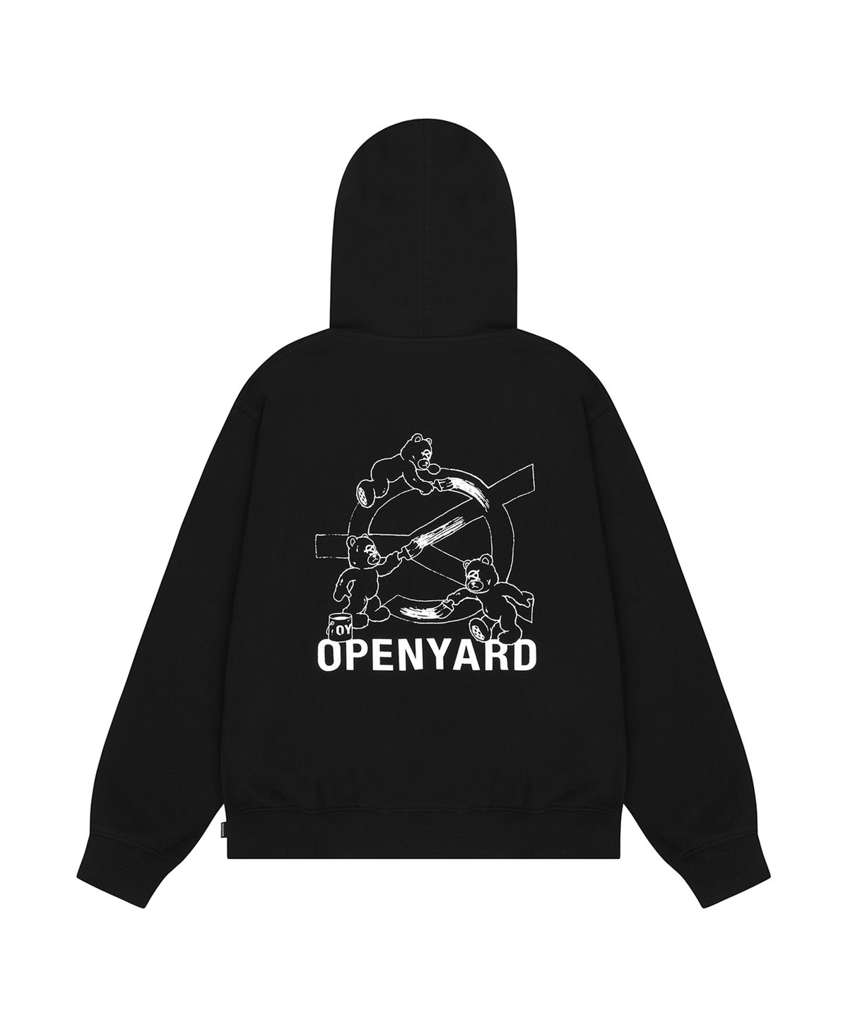 오픈야드(오와이)(OPENYARD(OY)) PAINTING ODOLLY HOODIE - BLACK