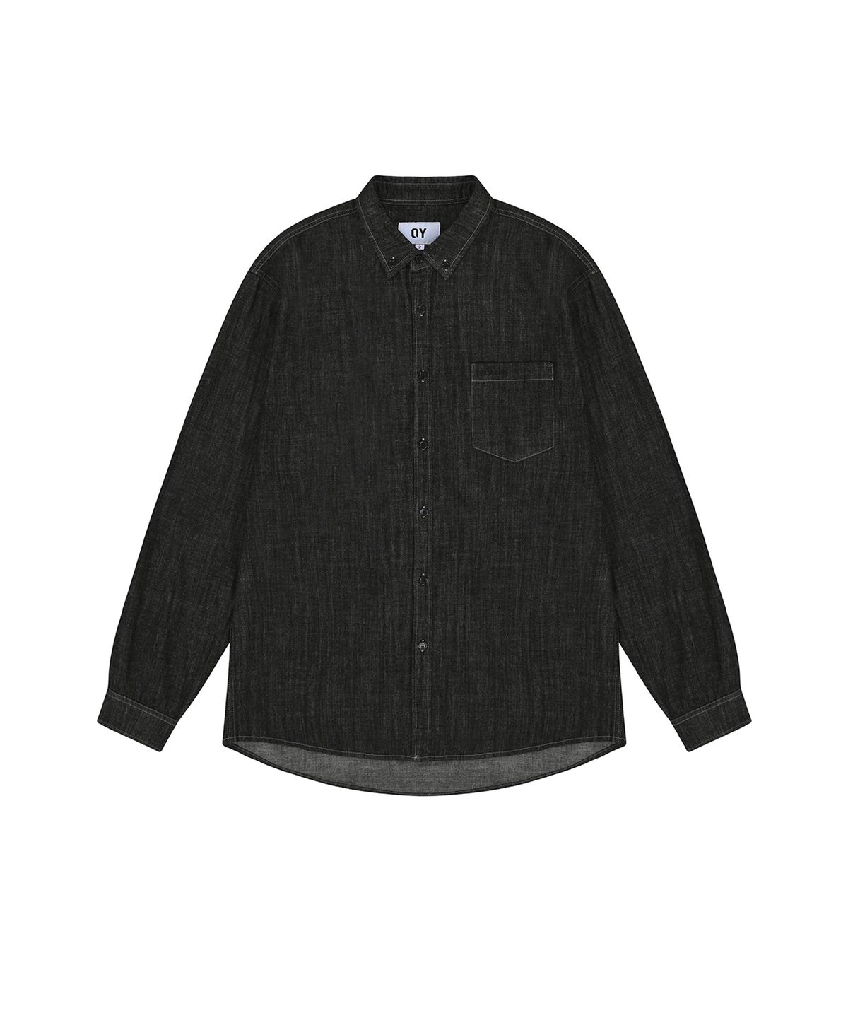 오픈야드(오와이)(OPENYARD(OY)) WASHED DENIM SHIRTS - BLACK