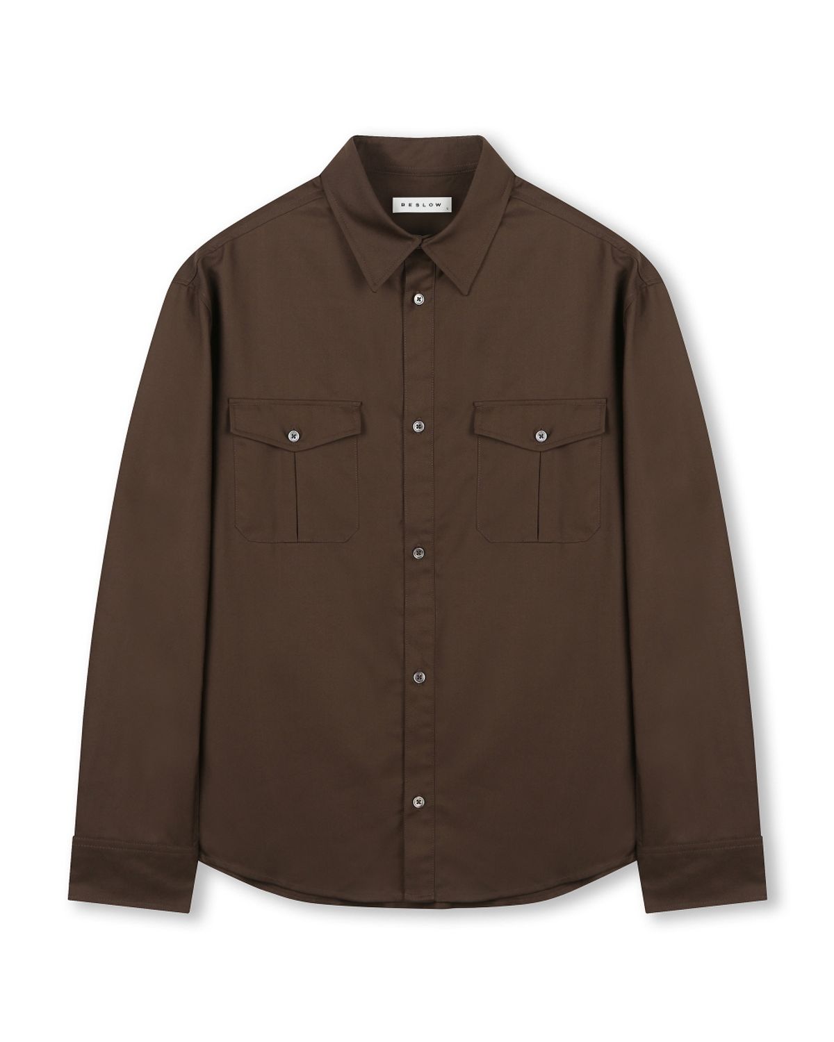 비슬로우(BESLOW) OVERSIZED MILITARY SHIRT BROWN