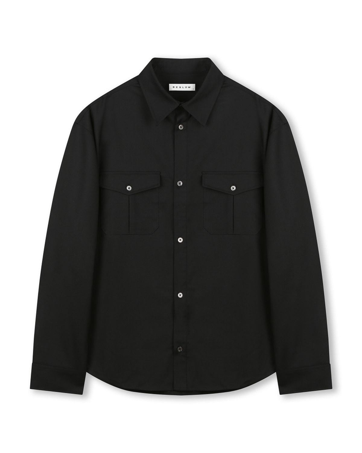 비슬로우(BESLOW) OVERSIZED MILITARY SHIRT BLACK
