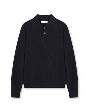 REGULAR FIT COLLAR KNIT NAVY