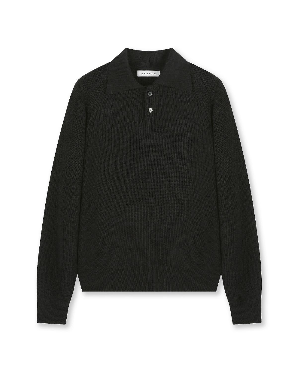 비슬로우(BESLOW) REGULAR FIT COLLAR KNIT BLACK