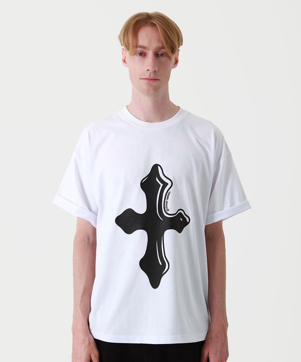 땡스메시아(THANKS MESSIA) SHADE CROSS TSHIRT-WHITE