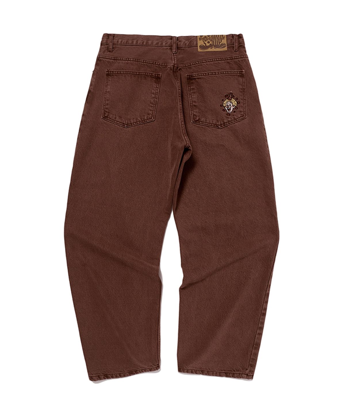 위캔더스(WKNDRS) PIERROT DENIM PANTS (BURGUNDY)