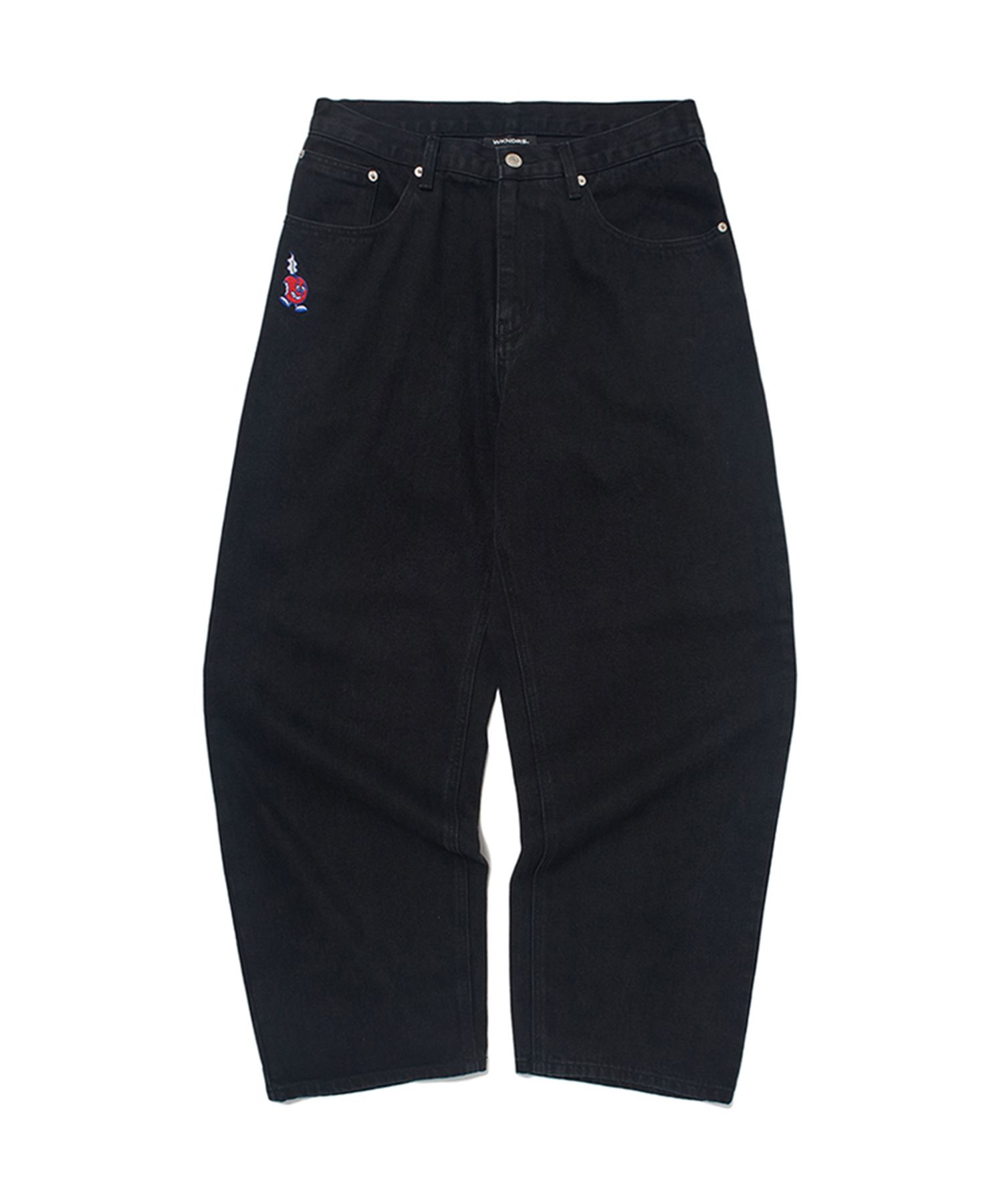 MUSINSA | WKNDRS APPLE DENIM PANTS (BLACK)
