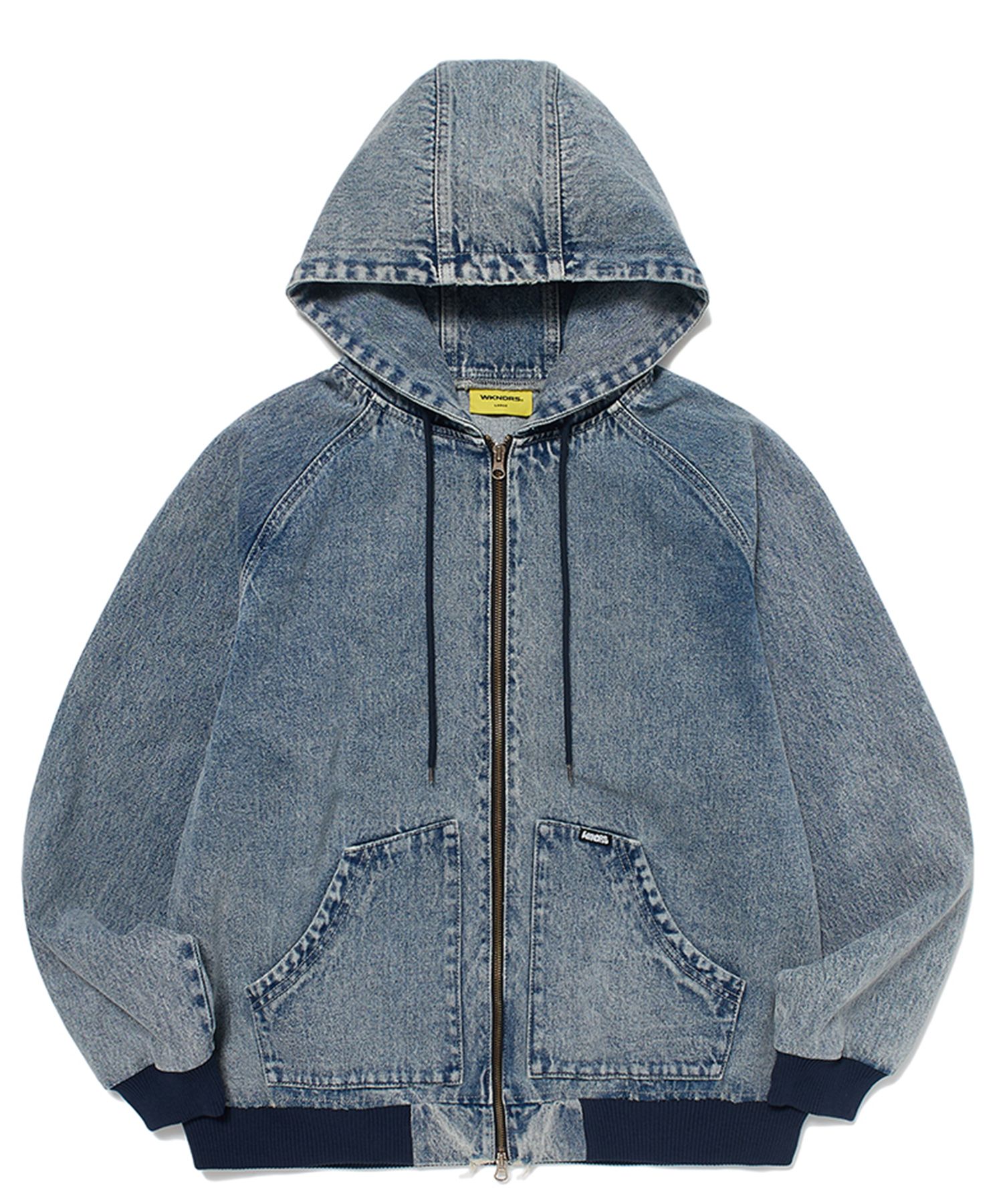 MUSINSA公式 | WKNDRS STONE WASHED ZIPUP HOODIE (L.DENIM)