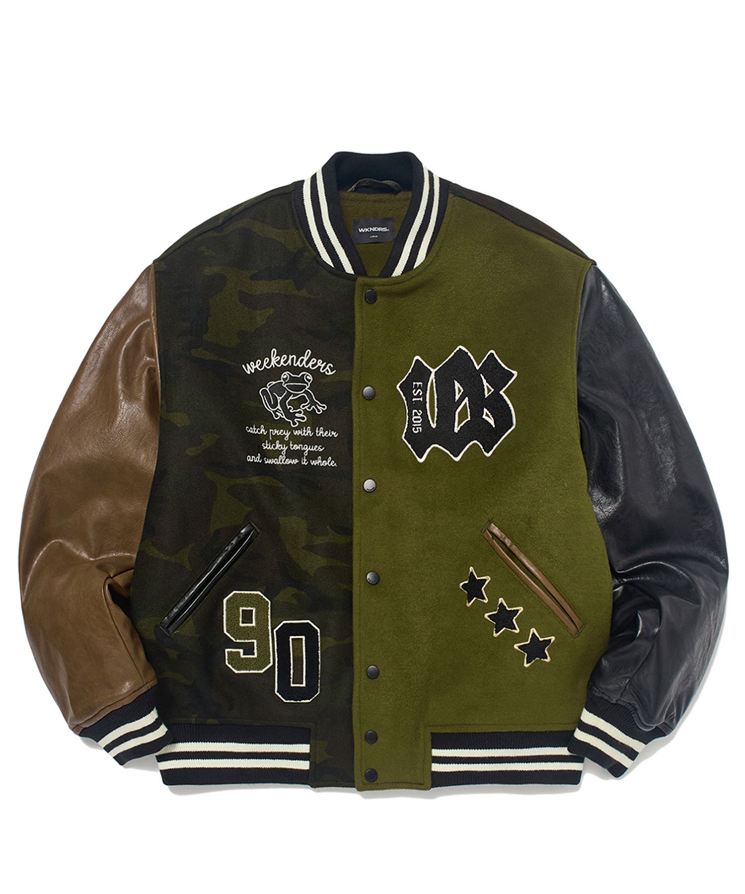 MUSINSA公式 | WKNDRS FROG STADIUM JACKET (KHAKI)