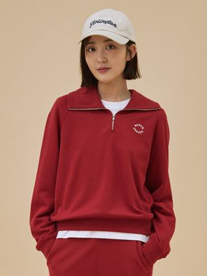 여성) 소프트테리 하프집업 크롭 맨투맨_PHE3TR2030