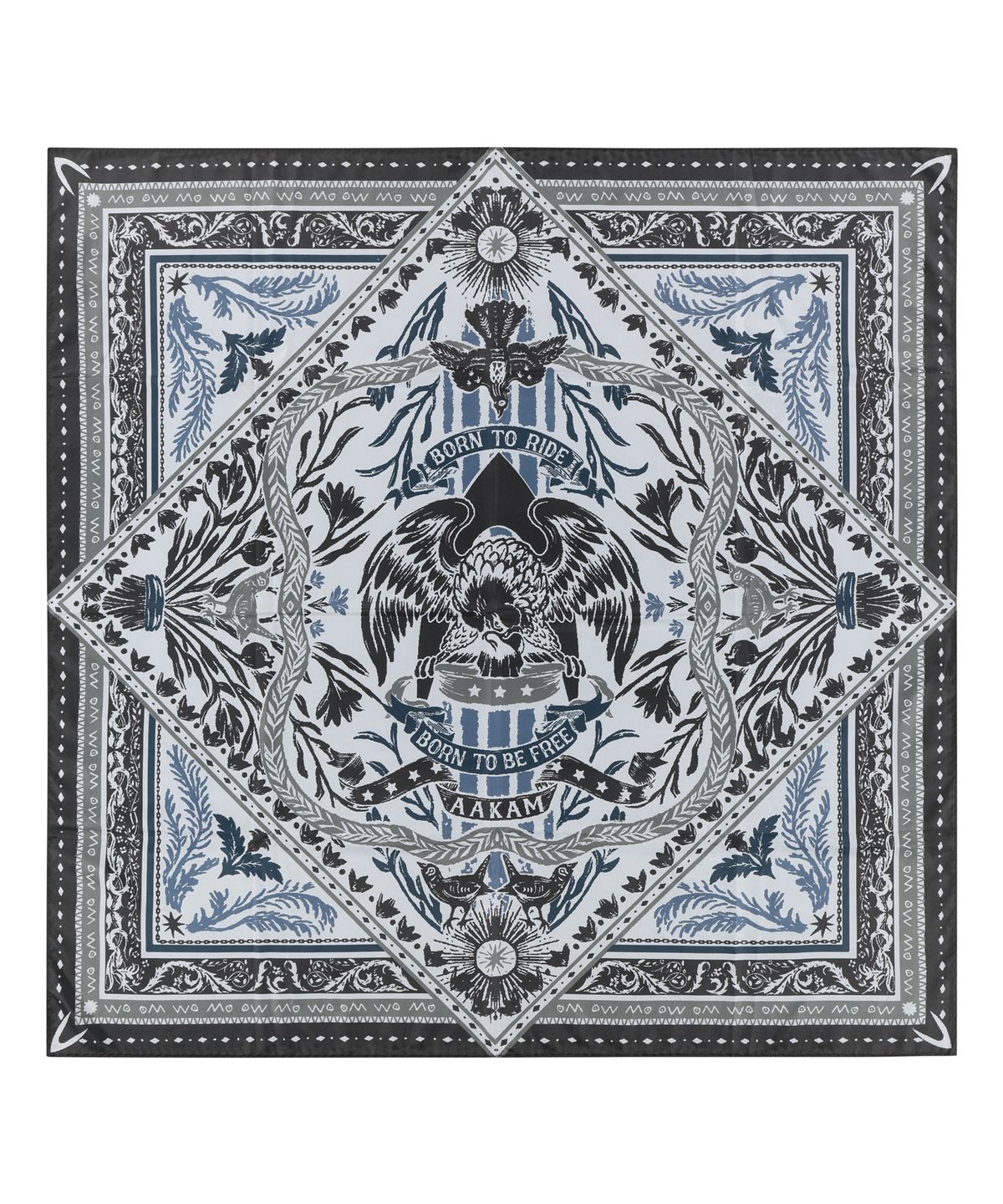 아캄(AAKAM) Western Eagle Printed Scarf (Sky Blue)