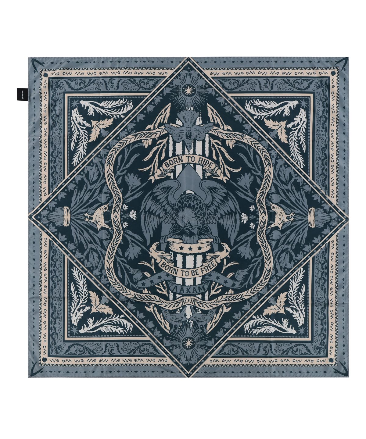 아캄(AAKAM) Western Eagle Printed Scarf (Blue)