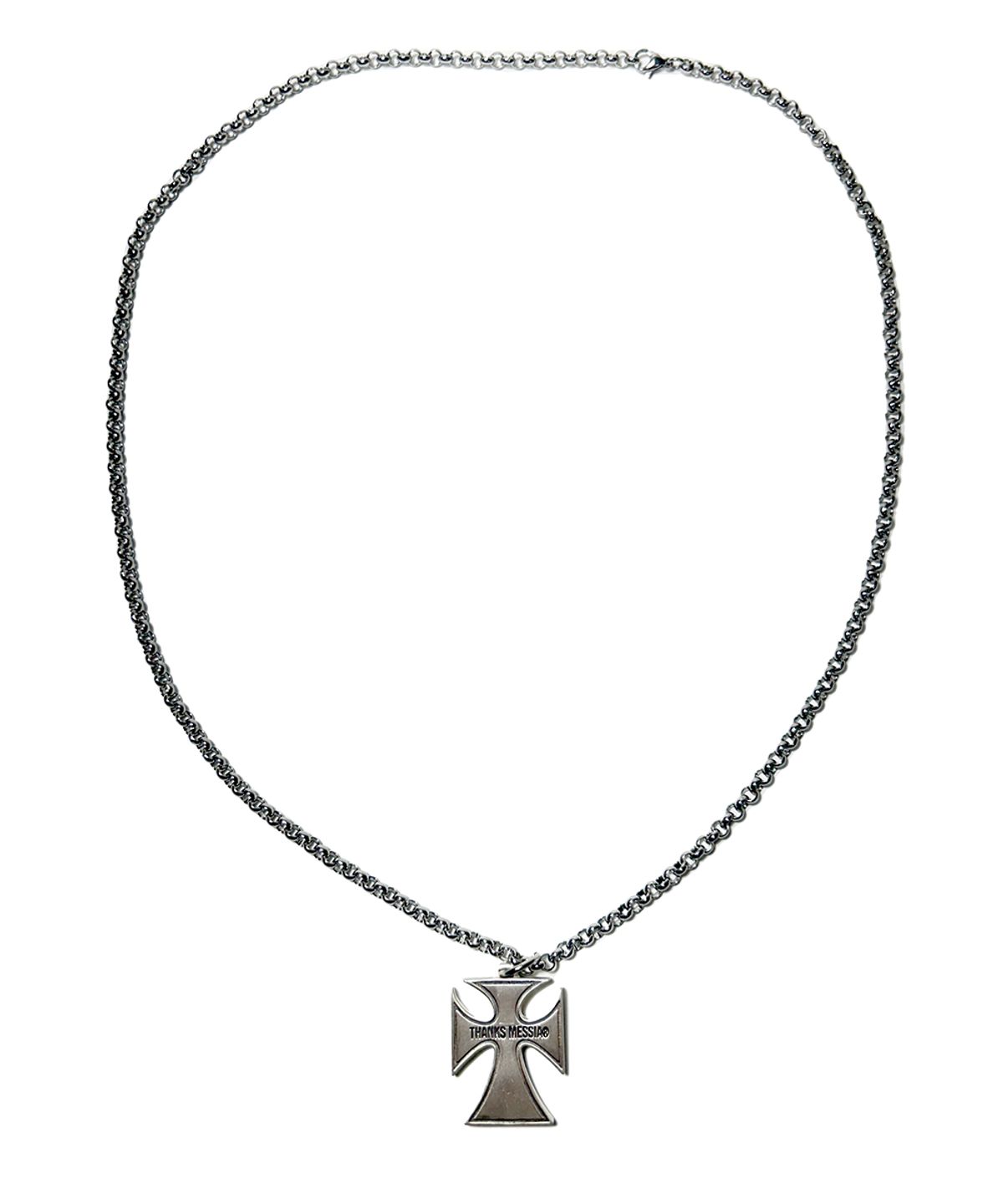 땡스메시아(THANKS MESSIA) 925 SILVER CROSS NECKLACE-SILVER