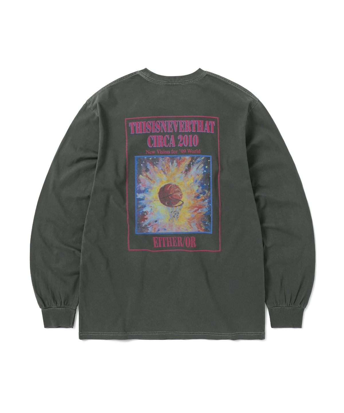 디스이즈네버댓(THISISNEVERTHAT) Basketball Hoop L/S Tee Charcoal