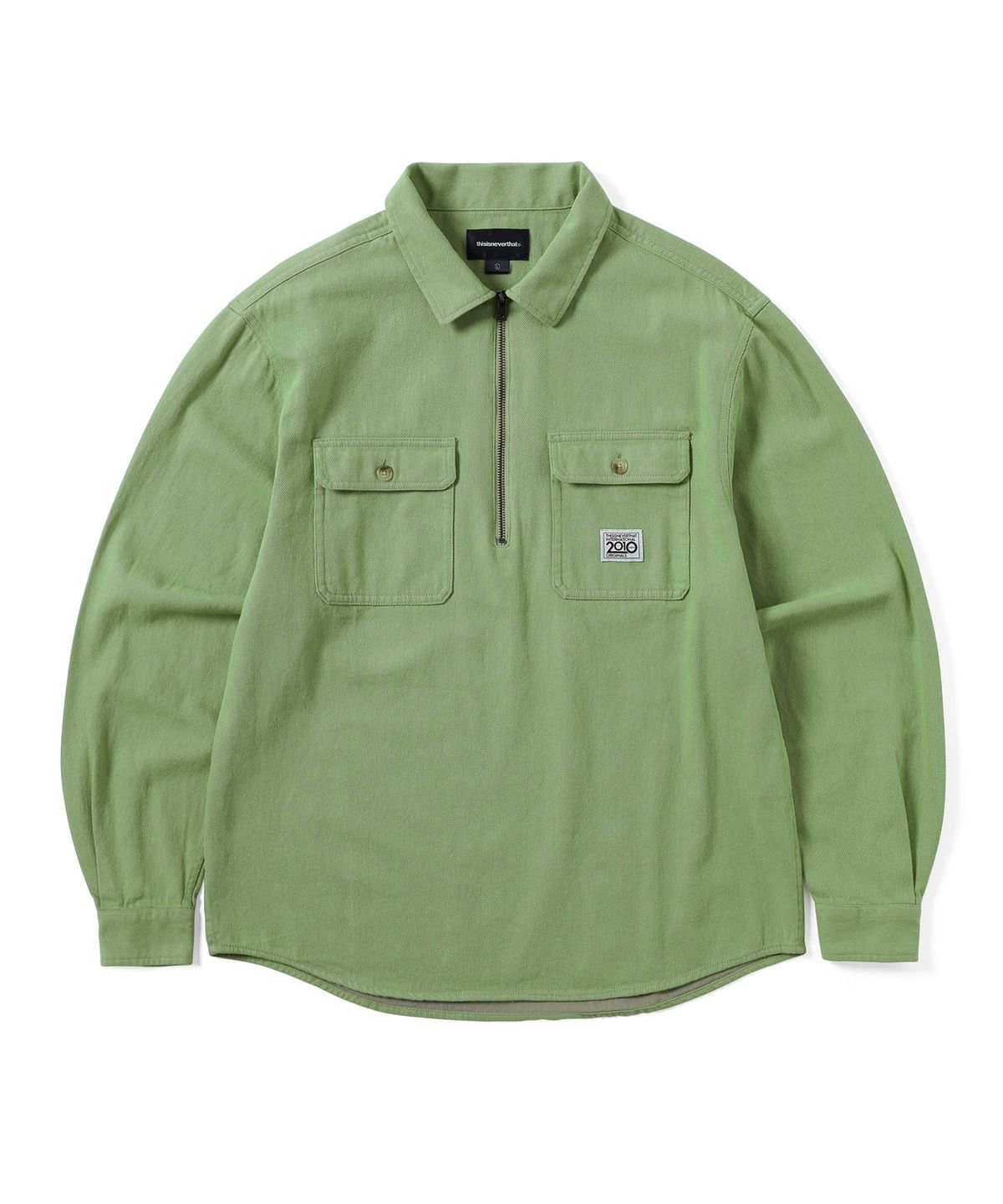 디스이즈네버댓(THISISNEVERTHAT) Half Zip Shirt Green