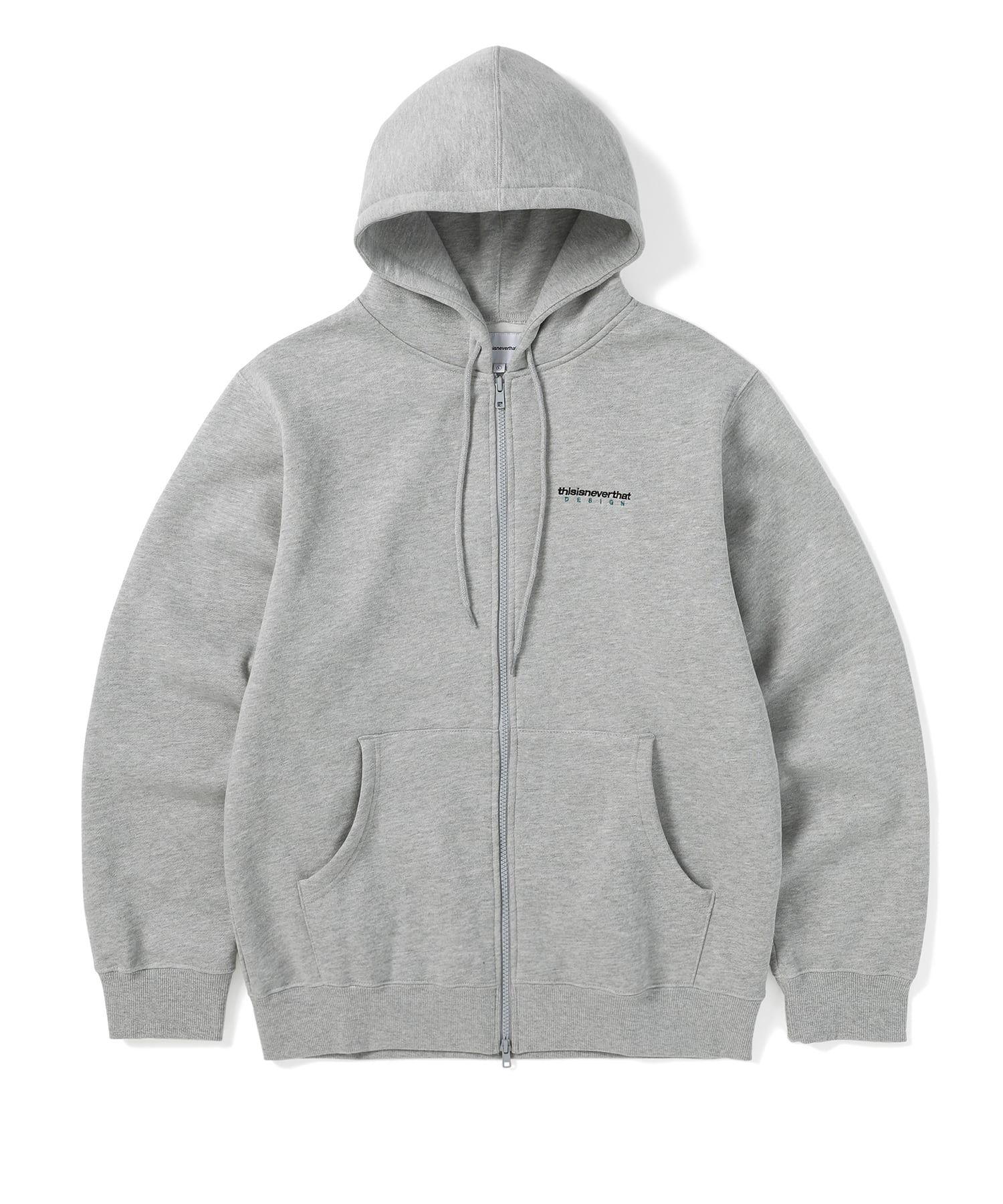 MUSINSA | thisisneverthat DSN-Logo Zip Up Hoodie Heather Grey