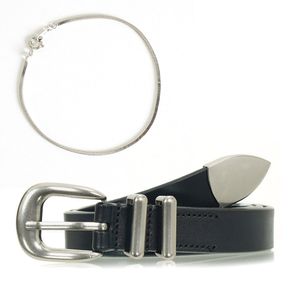 [Set] 소가죽 남성 수동 슬림 벨트 +실버팔찌(MFB211+MFJBM20)