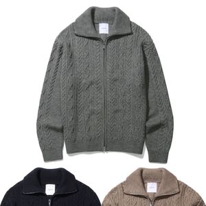 울 블렌딩 케이블 집업 가디건[3컬러]