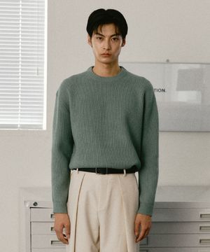 하찌 라운드 니트 풀오버 [민트]