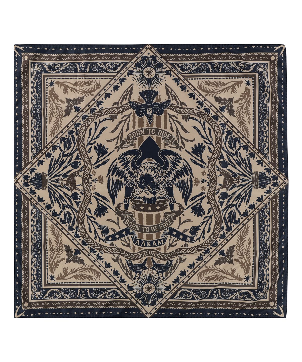 아캄(AAKAM) Western Eagle Printed Scarf (Beige)