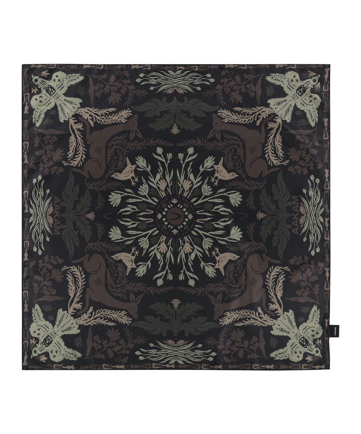아캄(AAKAM) Western Forest Printed Scarf (Dark Brown)