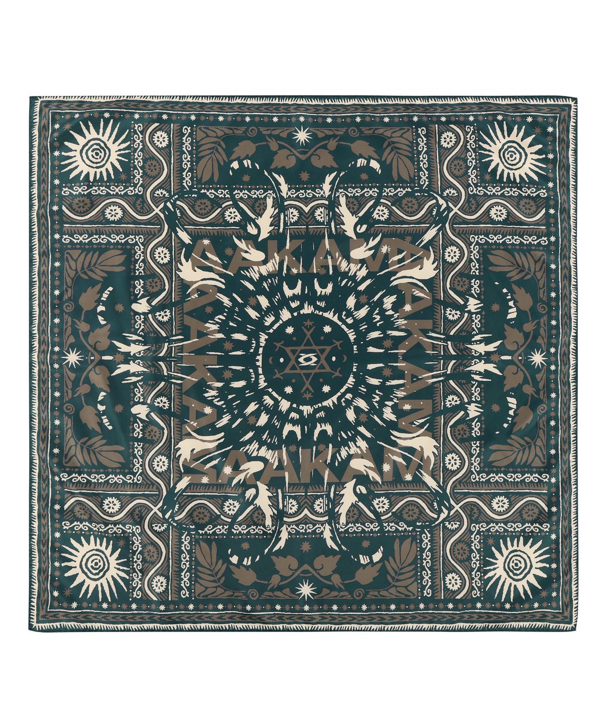 아캄(AAKAM) Western Sun Printed Scarf (Blue Green)