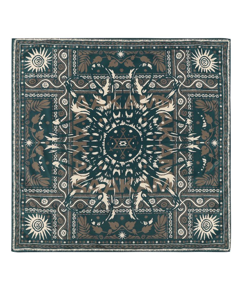 Western Sun Printed Scarf (Blue Green)