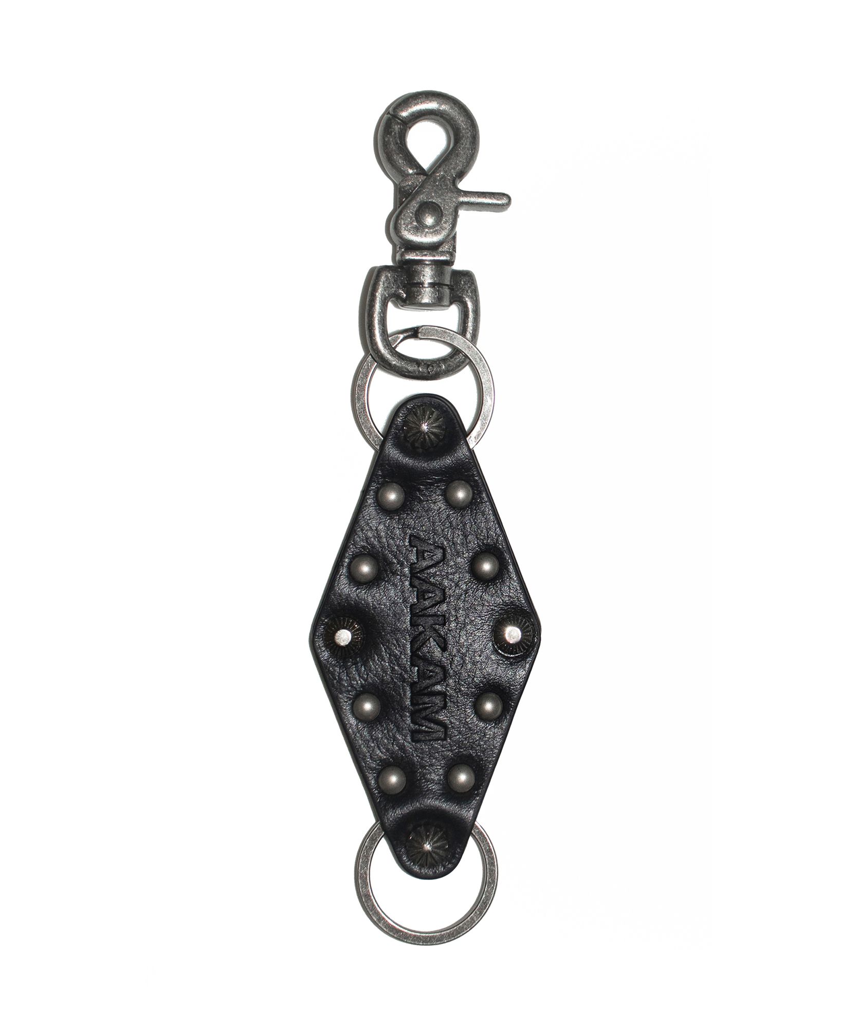 MUSINSA | AAKAM Studded Leather Keyring (Diamond)