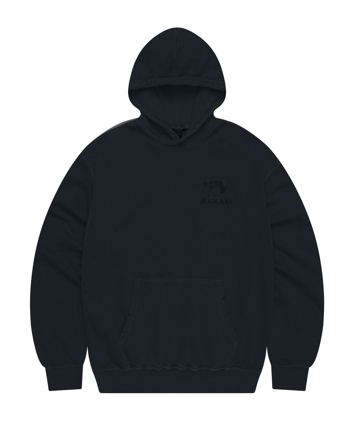 아캄(AAKAM) Distressed Flag Printed Hoodie (Dark Blue)