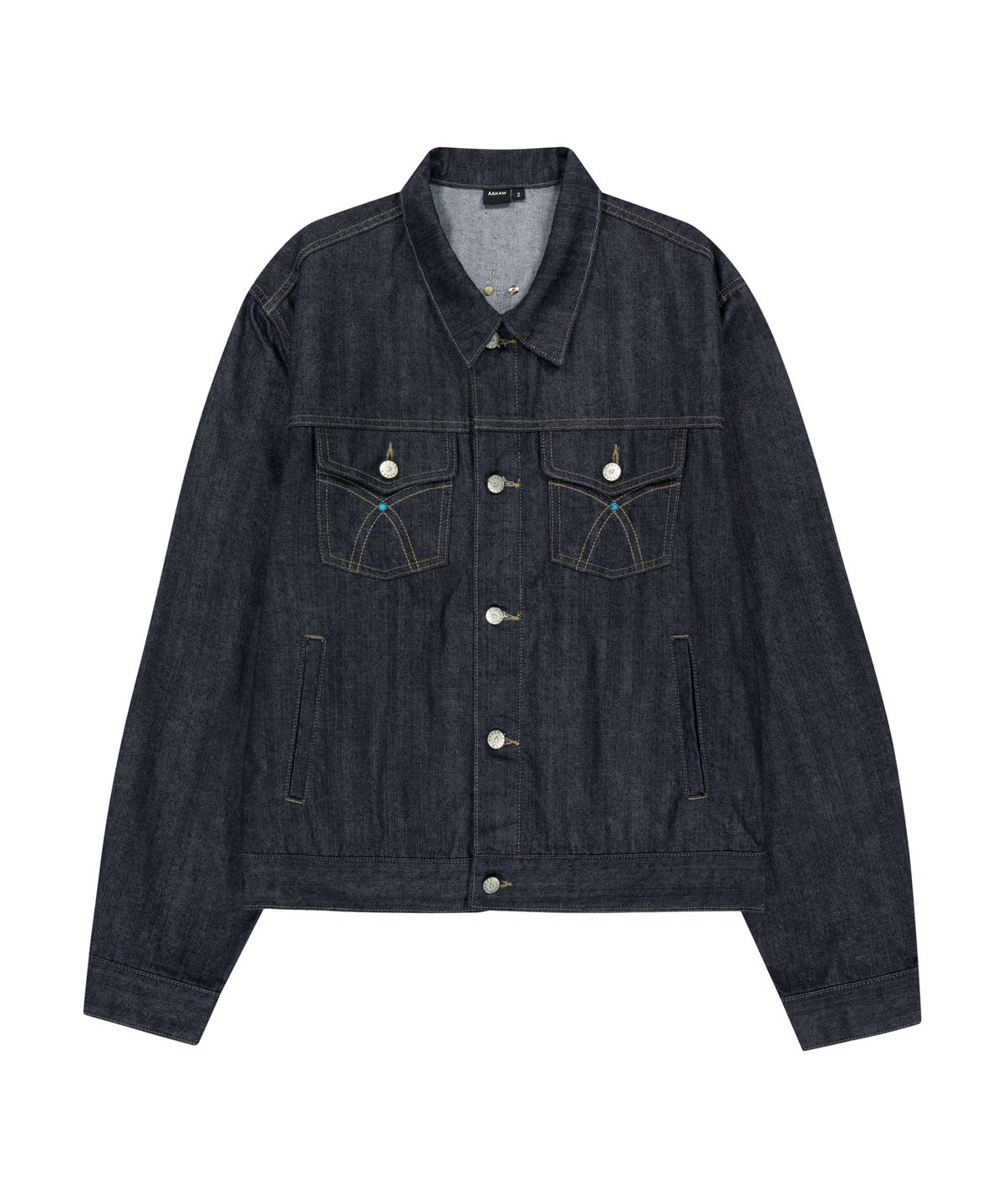 아캄(AAKAM) Western Studded Denim Jacket (Dark Blue)