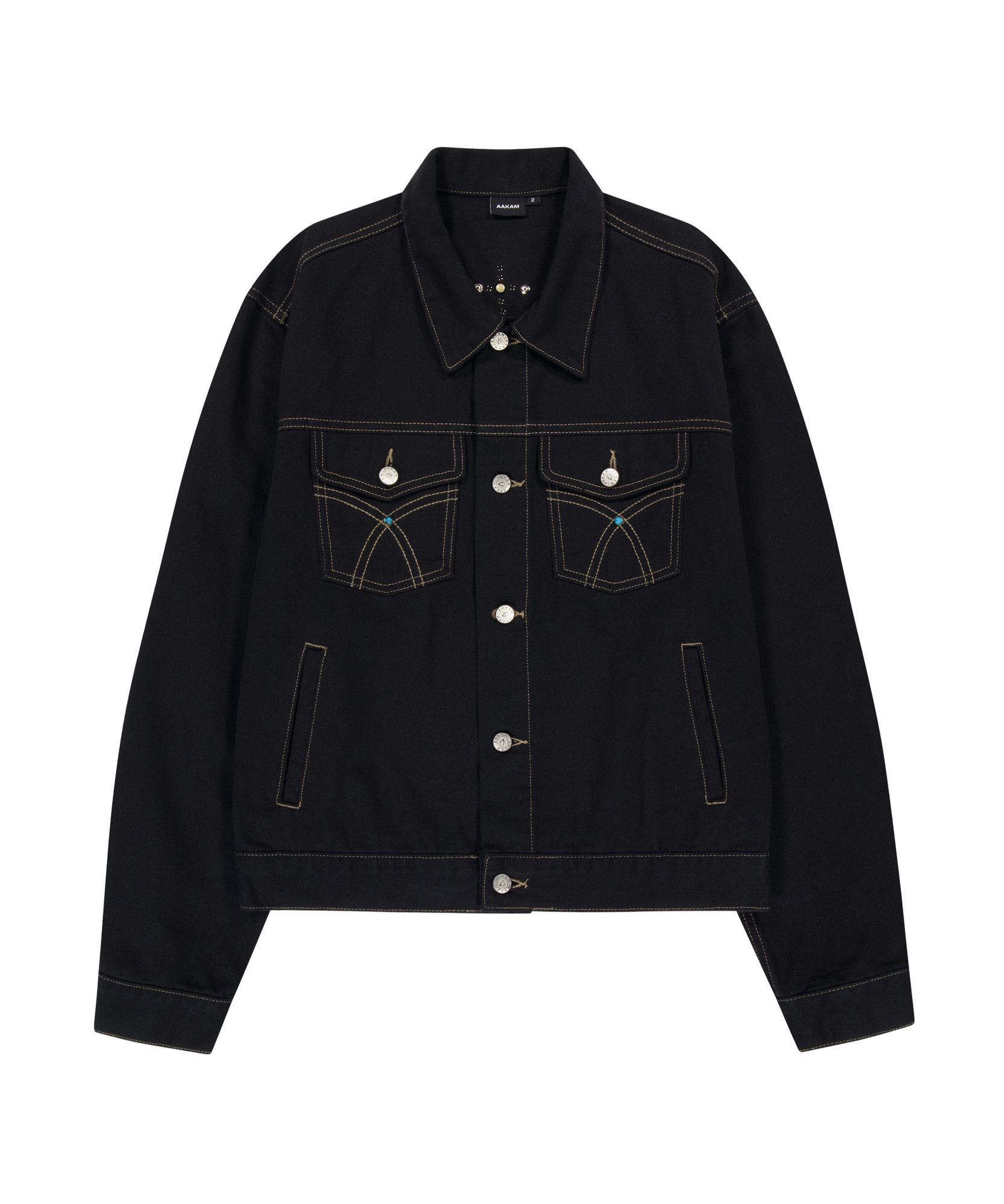 MUSINSA公式 | AAKAM Western Studded Cotton Jacket (Black)
