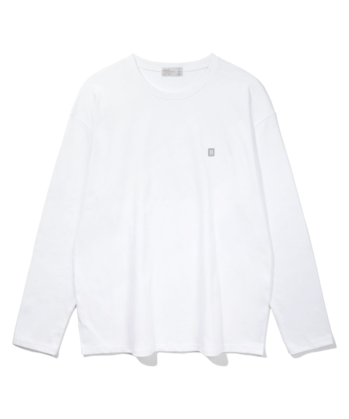 바켄(BAKKEN) Square Logo 긴팔티셔츠 BK4997_화이트