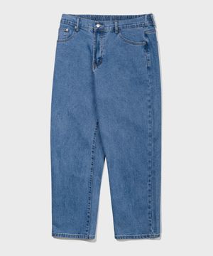 루즈핏 밴딩 테이퍼드 데님 팬츠 BK8915_블루