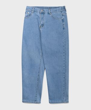 루즈핏 밴딩 테이퍼드 데님 팬츠 BK8915_라이트블루