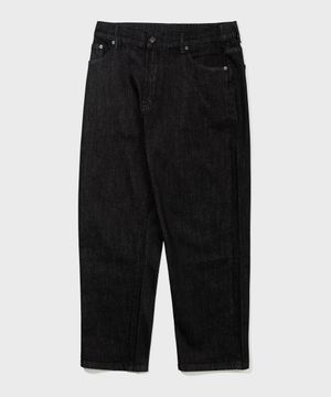 루즈핏 밴딩 테이퍼드 데님 팬츠 BK8915_블랙