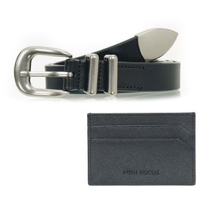 [Set] 소가죽 남성 수동 슬림 벨트 +카드지갑(MFB211+MFW002)