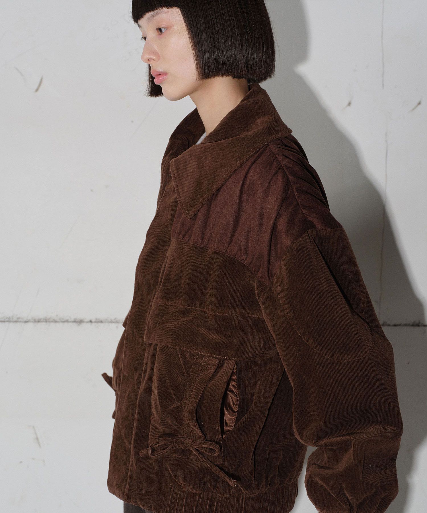 MUSINSA公式 | TYPESERVICE Mixed Shirring Jumper [Brown]