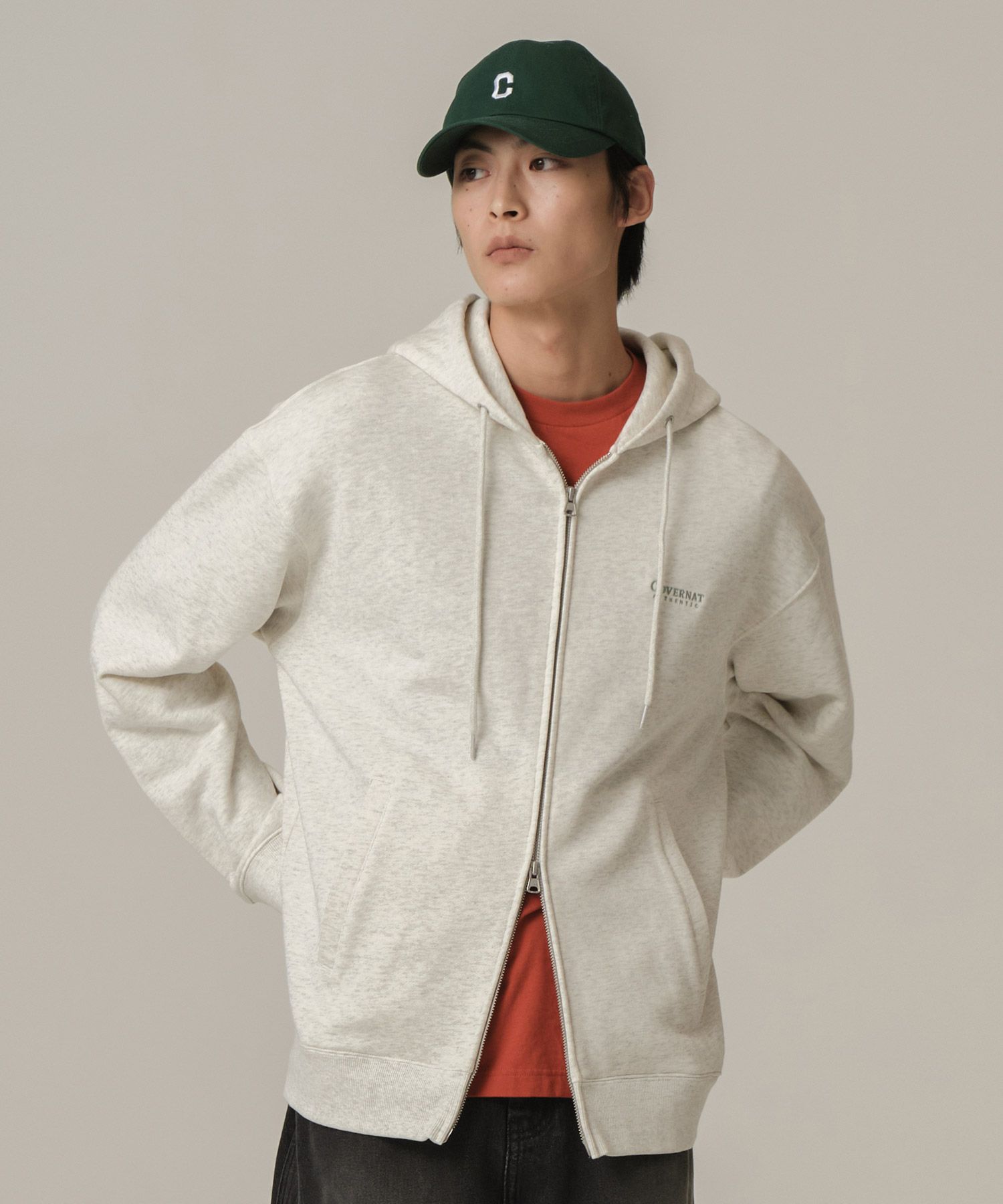 ★COVERNAT★ Small Authentic Hoodie Zip-up Oatmeal MUSINSA | COVERNAT Small Authentic Hoodie Zip-Up Oatmeal